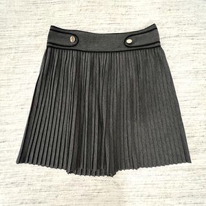 Dark Gray Short Pleated Skirt